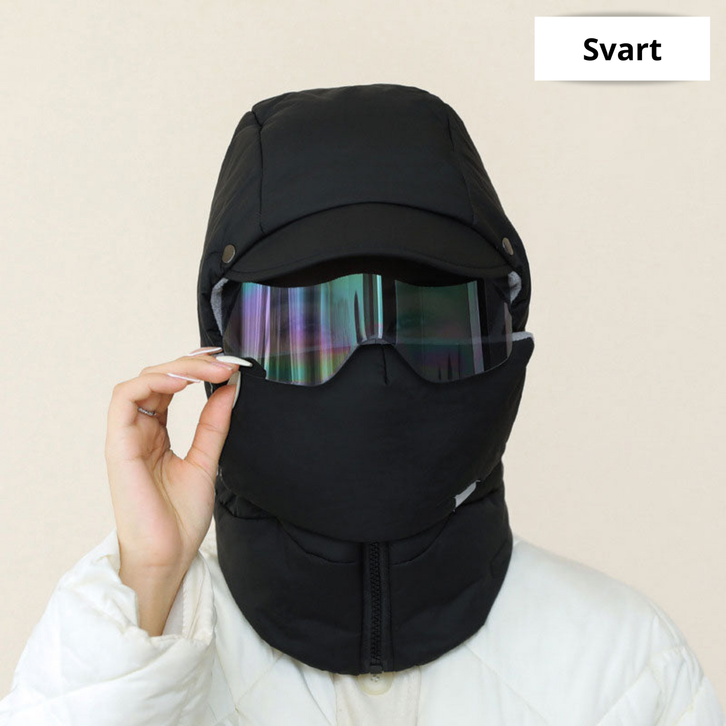 Vindtät Full Face Outdoor Riding Mask med Glasögon